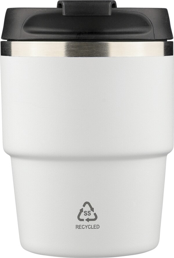 Double-walled, recycled stainless steel thermos mug, 175 ml