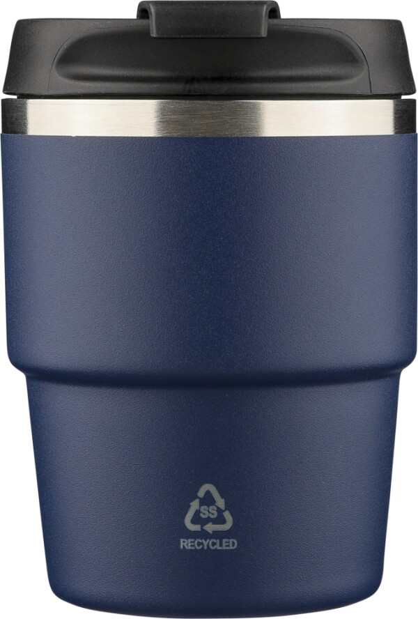 Double-walled, recycled stainless steel thermos mug, 175 ml