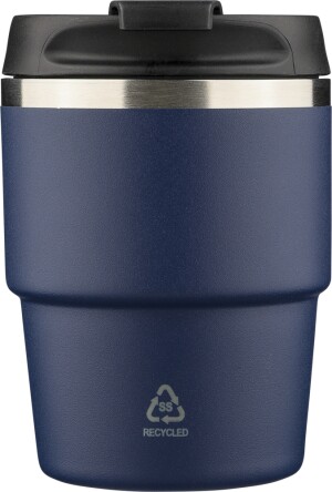 Double-walled, recycled stainless steel thermos mug, 175 ml - Reklamnepredmety