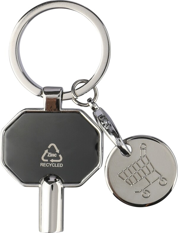 Keychain with a coin for shopping