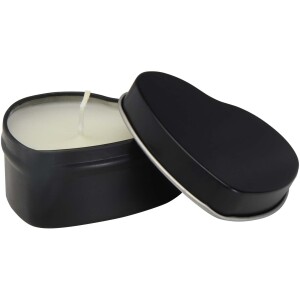 Blissful heart-shaped tin candle with vanilla aroma - Reklamnepredmety