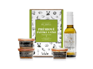 Premium pâtés and wine – tasting set 3 (belly, duck, rabbit, Grüner Veltliner) - Reklamnepredmety
