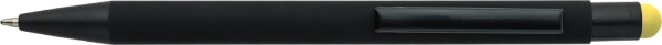 Ballpoint pen with black rubberized barrel