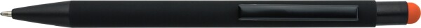 Ballpoint pen with black rubberized barrel