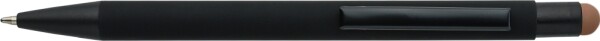 Ballpoint pen with black rubberized barrel