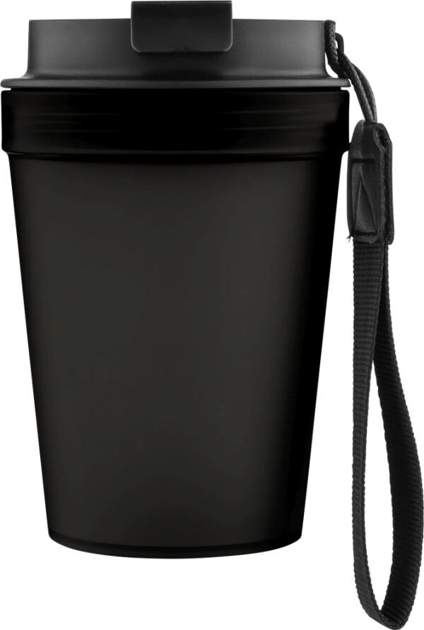 Single-walled thermos mug with wrist strap 350 ml