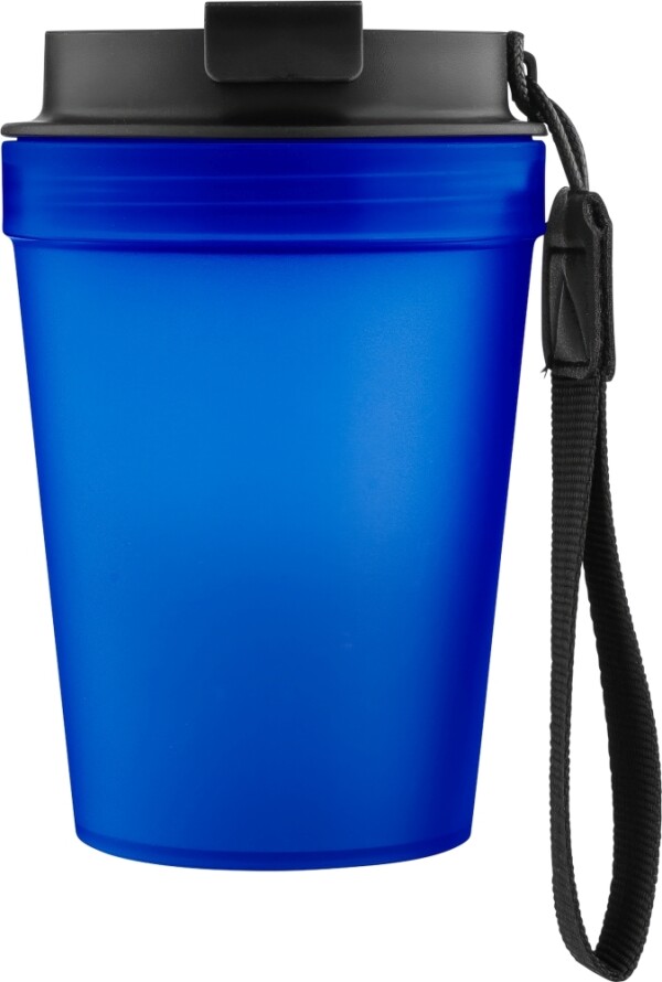 Single-walled thermos mug with wrist strap 350 ml