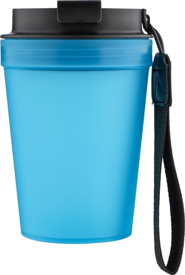 Single-walled thermos mug with wrist strap 350 ml