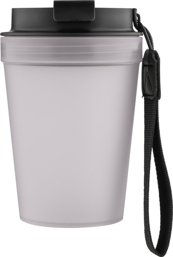 Single-walled thermos mug with wrist strap 350 ml