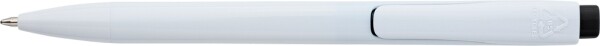 Plastic ballpoint pen with white body