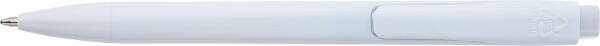 Plastic ballpoint pen with white body