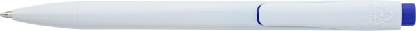 Plastic ballpoint pen with white body
