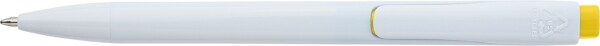 Plastic ballpoint pen with white body