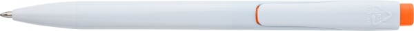 Plastic ballpoint pen with white body