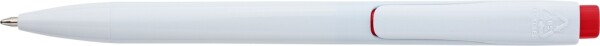Plastic ballpoint pen with white body