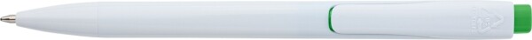 Plastic ballpoint pen with white body