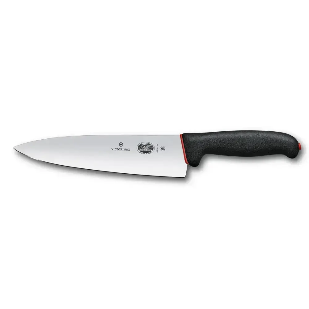 Victorinox Fibrox Dual Grip 5.2063.20D Kuchársky nôž 20 cm - čierna/červená - Reklamnepredmety