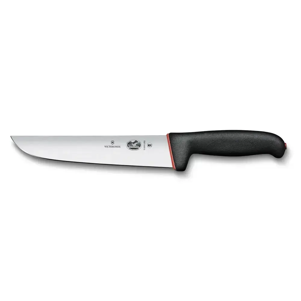Victorinox Fibrox Dual Grip 5.5203.20D Mäsiarsky nôž 20 cm - rovný, čierna/červená - Reklamnepredmety