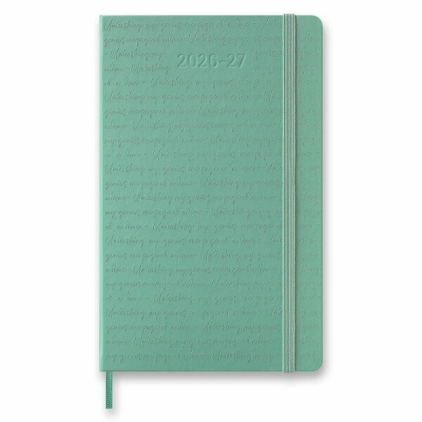 Moleskine Colored Patterned 2026-27 18-month diary - hardcover, L, weekly, light green