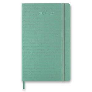 Moleskine Colored Patterned 2026-27 18-month diary - hardcover, L, weekly, light green - Reklamnepredmety