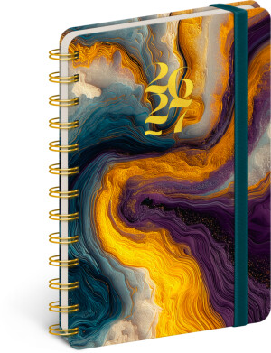 NOTIQUE Petito Spiral 18-Month Diary – Colored Agate 2026/2027, 13 x 18 cm - Reklamnepredmety