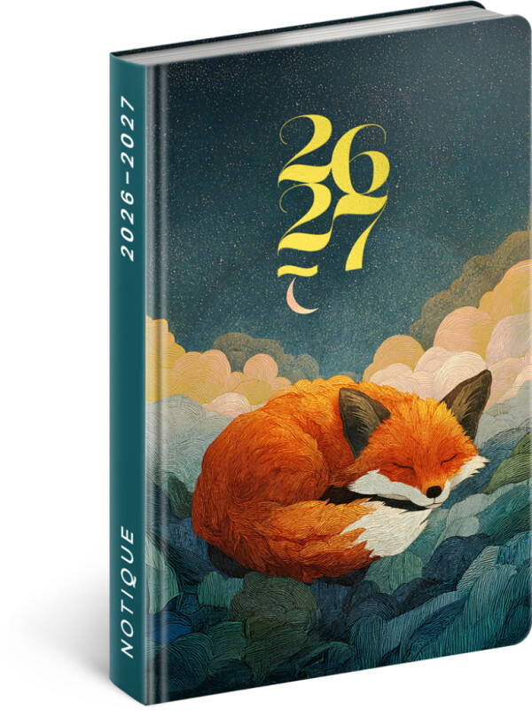 NOTIQUE 18-month diary Petito – Sleeping Fox 2026/2027, 11 x 16 cm