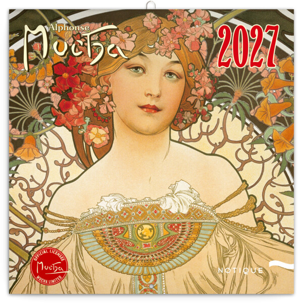 NOTIQUE Notepad Alfons Mucha 2027, 30 x 30 cm