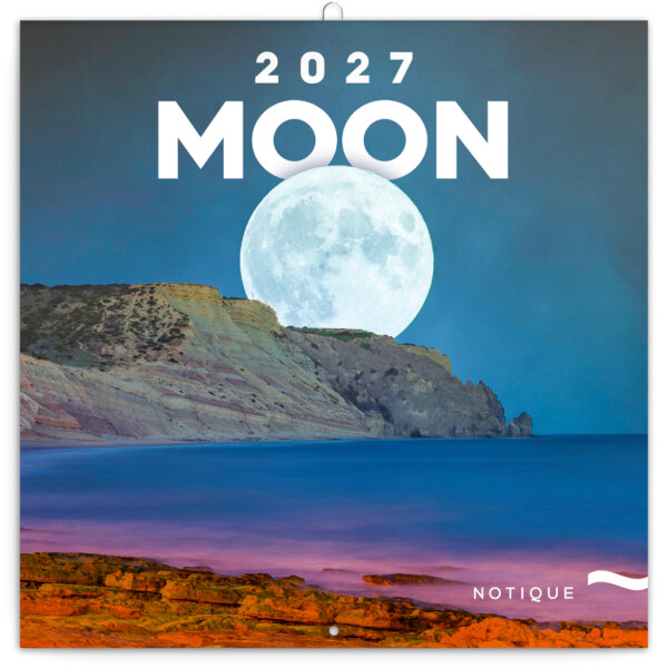 NOTIQUE Notepad Calendar Moon 2027, 30 x 30 cm
