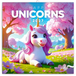 NOTIQUE Calendar Happy Unicorns 2027, 30 x 30 cm - Reklamnepredmety