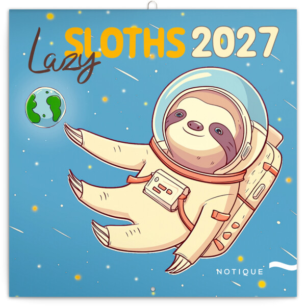 NOTIQUE Memo Calendar Lazy Sloths 2027, 30 x 30 cm