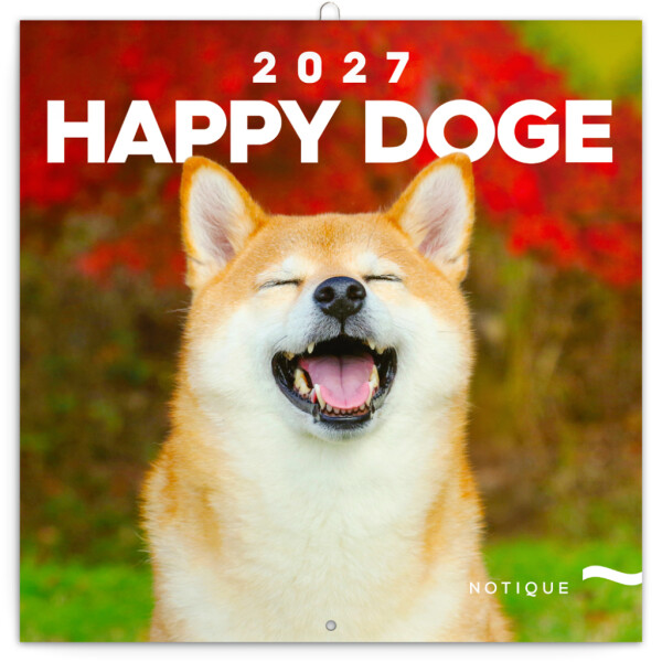 NOTIQUE Happy Doge 2027 Note Calendar, 30 x 30 cm