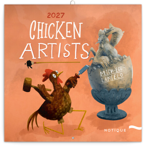 NOTIQUE Calendar Chicken Artists 2027, 30 x 30 cm