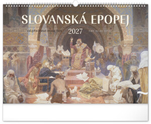 NOTIQUE Wall calendar Slavic Epic – Alfons Mucha 2027, 48 x 33 cm - Reklamnepredmety