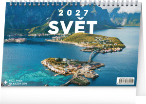 NOTIQUE Desk calendar World CZ 2027, 23.1 x 14.5 cm - Reklamnepredmety