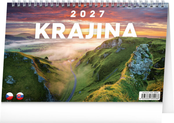 NOTIQUE Desk calendar Country CZ/SK 2027, 23.1 x 14.5 cm