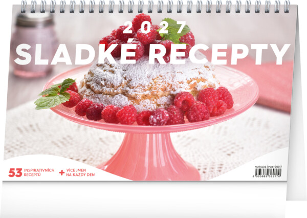 NOTIQUE Desk calendar Sweet recipes CZ 2027, 23.1 x 14.5 cm