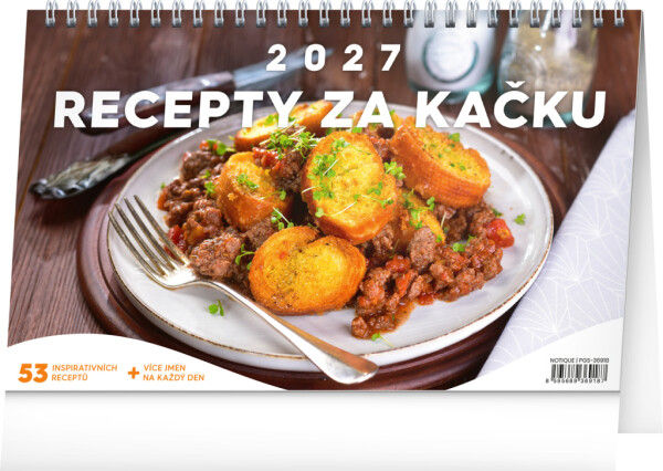 NOTIQUE Desk calendar Cheap recipes CZ 2027, 23.1 x 14.5 cm