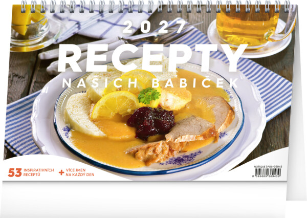 NOTIQUE Desk calendar Our Grandmothers' Recipes CZ 2027, 23.1 x 14.5 cm