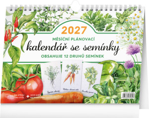 NOTIQUE Monthly planning calendar with seeds CZ 2027, 30 x 21 cm - Reklamnepredmety