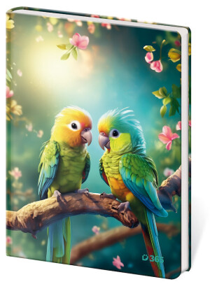 Memorial A5 12.5 x 18 cm clear Parrots - Reklamnepredmety
