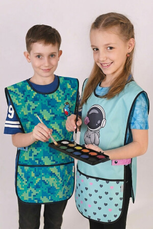 Zásterka na výtvarnú výchovu pončo Pixel Quest - Reklamnepredmety