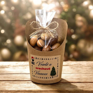 Sweet mix CHRISTMAS "BROWN" in cellophane and jar 180 g - Reklamnepredmety
