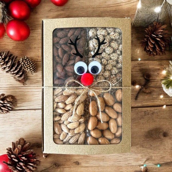 Christmas nut box SOB – 4 × 80 g with transparent lid