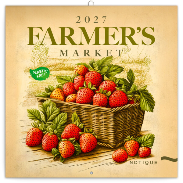 NOTIQUE Notepad Farmers Markets 2027, PLASTIC FREE, 30 x 30 cm