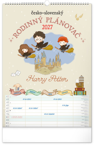 NOTIQUE Wall Calendar Family Planner Harry Potter XL CZ/SK 2027, 33 x 46 cm - Reklamnepredmety