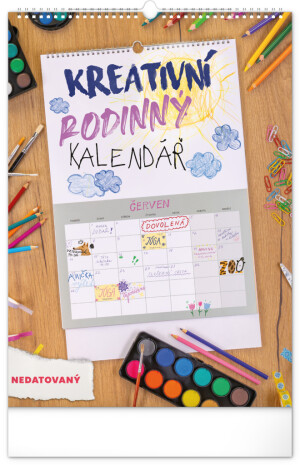 NOTIQUE Creative family calendar, undated, 33 x 46 cm - Reklamnepredmety