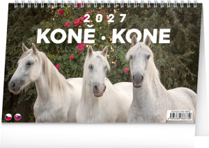 NOTIQUE Table calendar Horses - Horses CZ/SK 2027, 23.1 x 14.5 cm - Reklamnepredmety