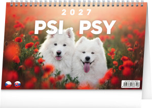 NOTIQUE Desk calendar Dogs – Dogs CZ/SK 2027, 23.1 x 14.5 cm - Reklamnepredmety