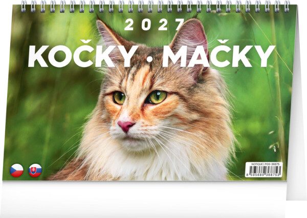 NOTIQUE Desk calendar Cats – Cats CZ/SK 2027, 23.1 x 14.5 cm
