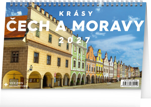 NOTIQUE Desk calendar Beauty of Bohemia and Moravia CZ 2027, 23.1 x 14.5 cm
